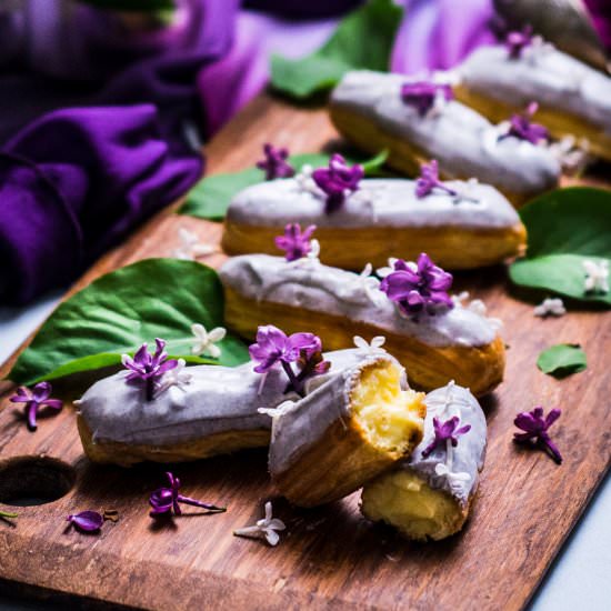 Mini Lilac Eclairs