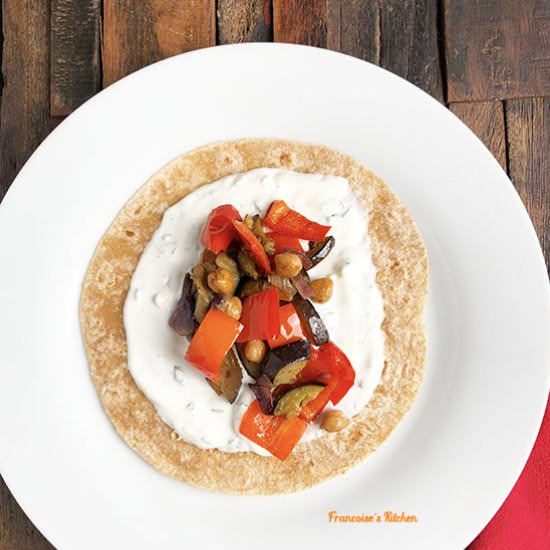 Grilled Veggie Wrap w/Greek Yogurt