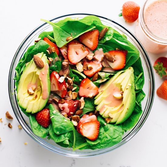 Avocado & Strawberry Spinach Salad
