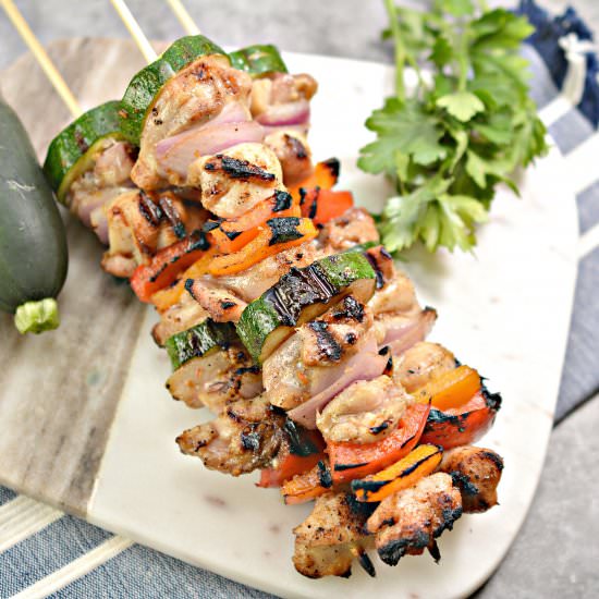 KETO GRILLED CHICKEN SKEWERS