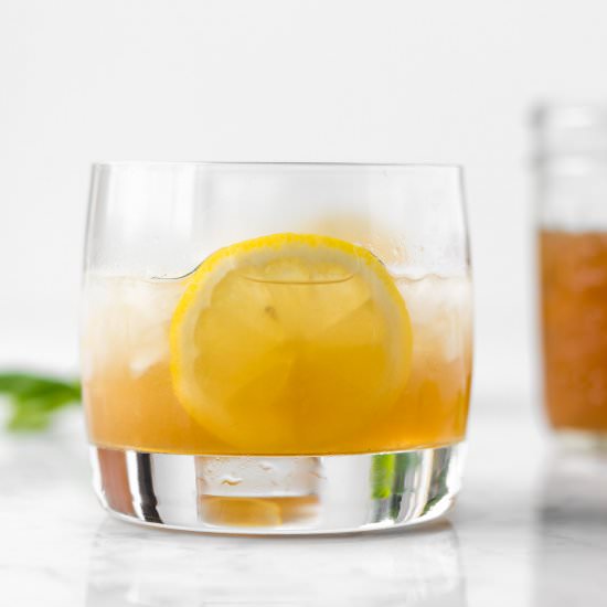 honey basil whiskey sour