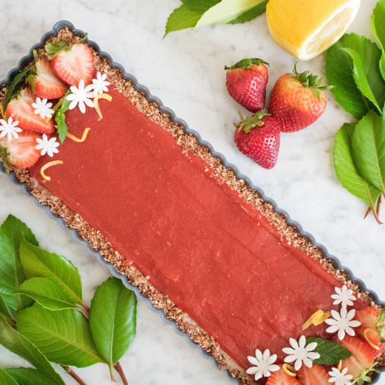 Lemon Strawberry Vegan Tart