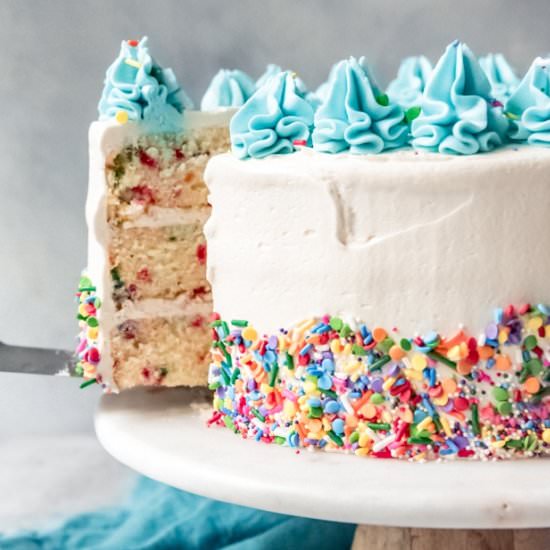 HOMEMADE FUNFETTI CAKE