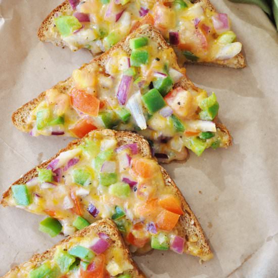 Tomato Onion Pepper Cheese Toastie