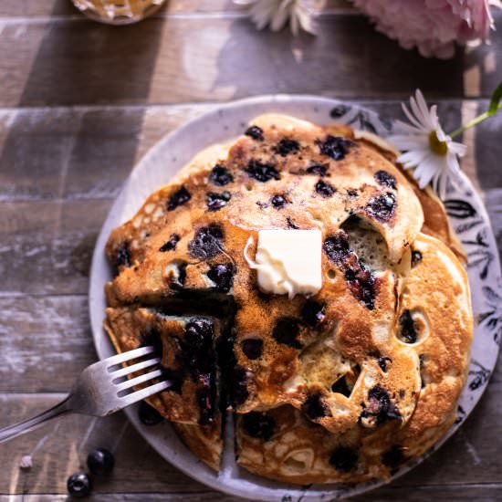 Fluffiest Blueberry Pancakes.