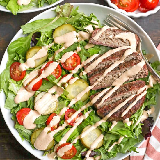 Paleo Whole30 Loaded Burger Bowl