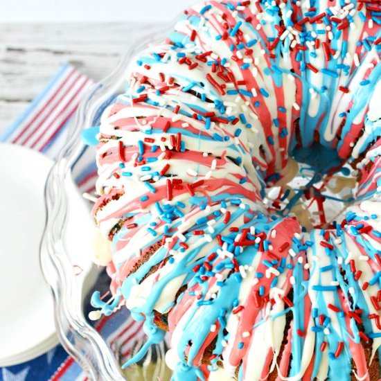 Red White and Blue Bundt Cake