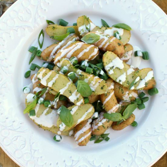 Potato Salad & Pesto Crème Fraîche