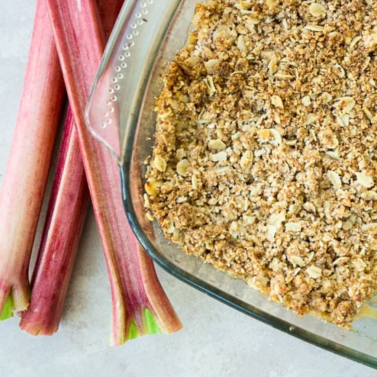 Rhubarb & Apple Crumble (vegan/gf)