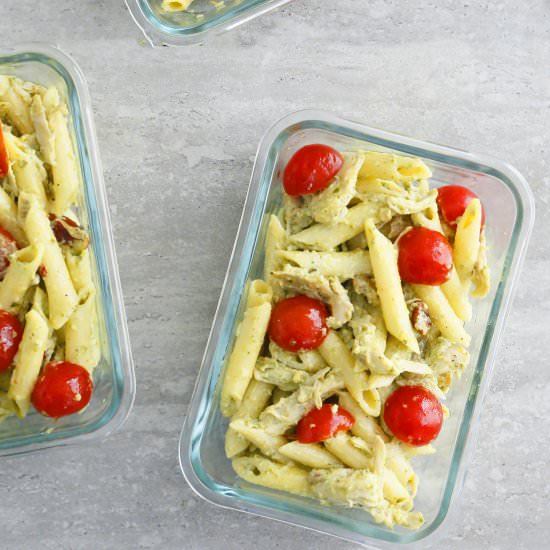 Creamy Chicken Pesto Pasta Salad