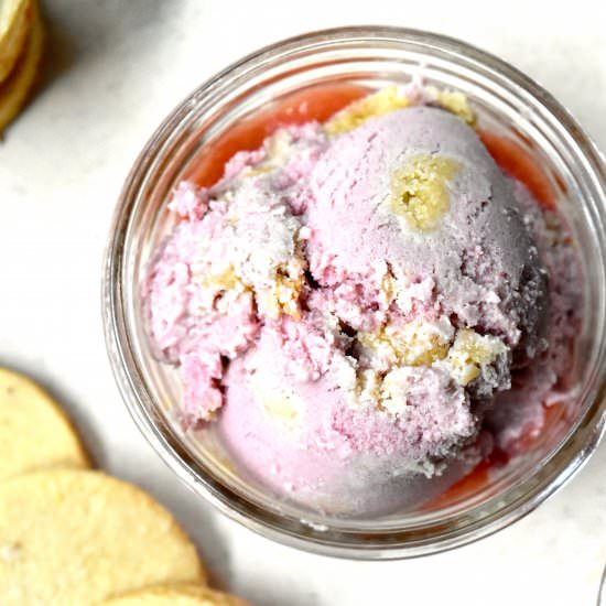 Rhubarb Shortbread Ice Cream