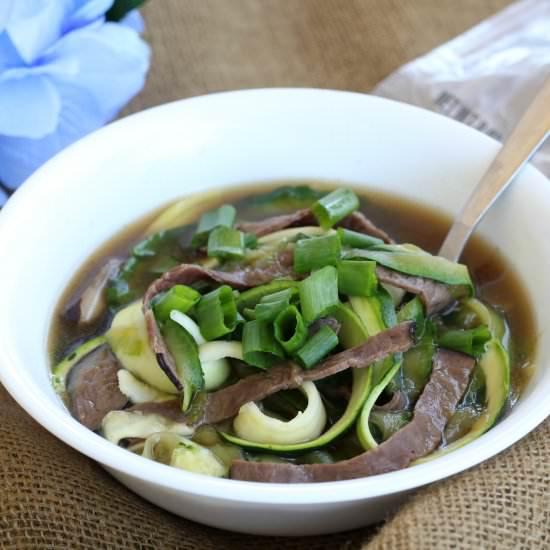 Roast Beef Zoodle Soup