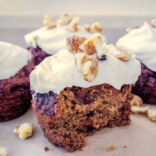Carrot Cake Muffins (vegan + gf)