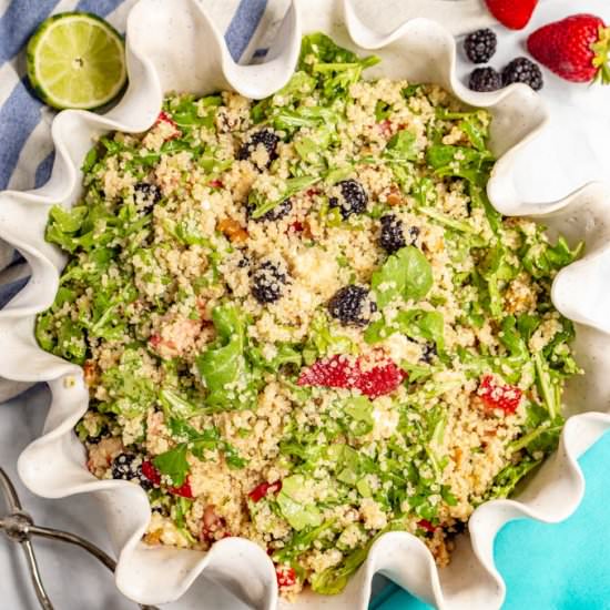 Summer quinoa salad with arugula