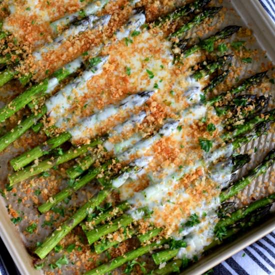 Roasted Mozzarella Asparagus