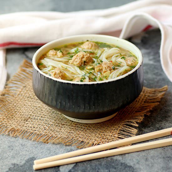 Easy Turkey Meatball Pho