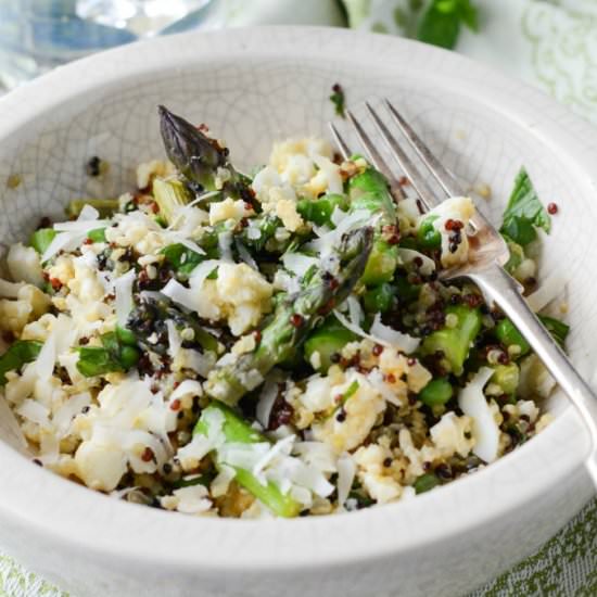 Asparagus and quinoa risotto