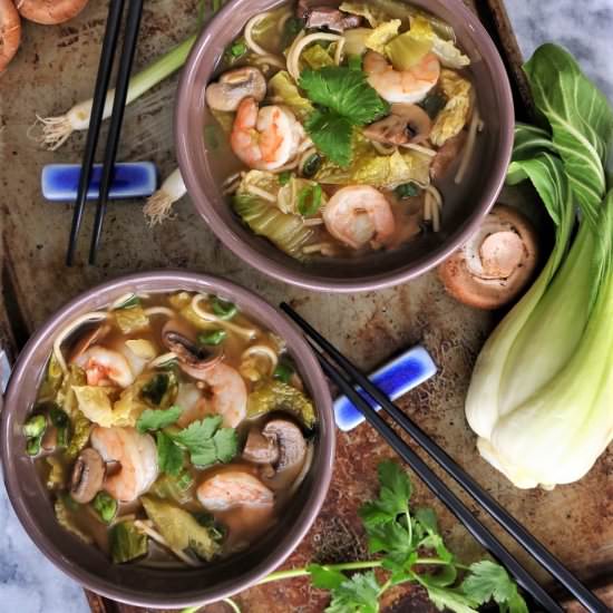 Shrimp & Bok Choy Noodle Soup