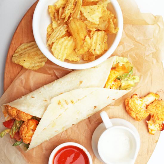 Buffalo Cauliflower Wraps