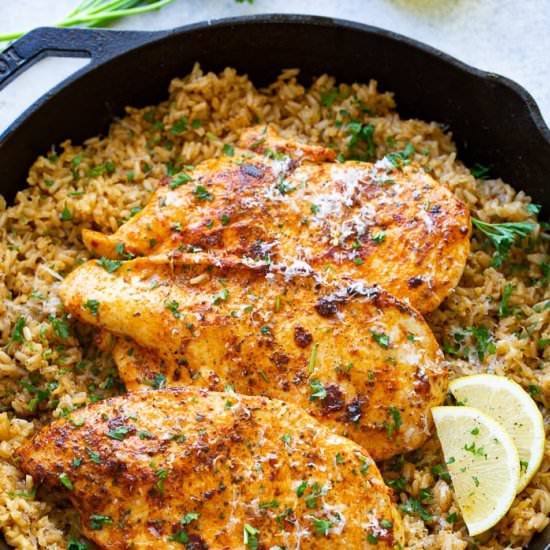 PARMESAN CHICKEN WITH LEMON RICE