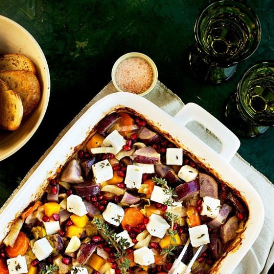 Wine Roasted Vegetables with Feta