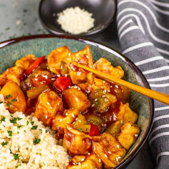 Sticky sweet sour tofu