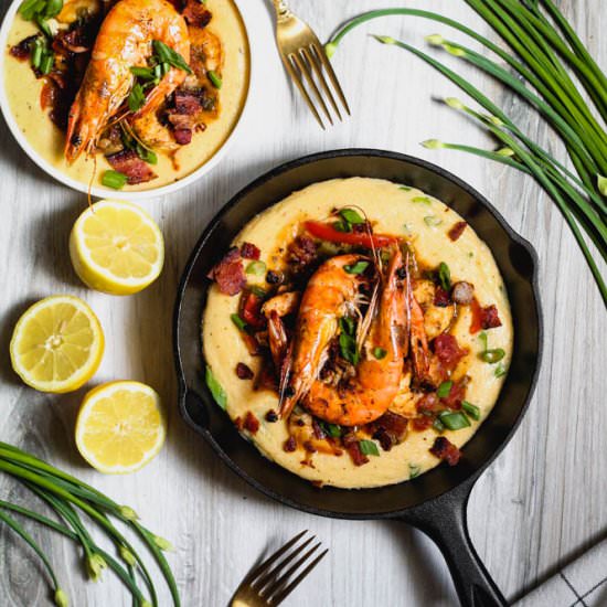 BBQ Shrimp and Cheesy Grits