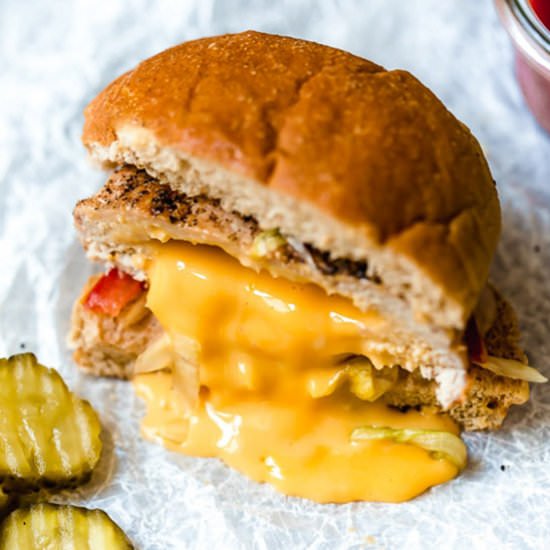 Inside Out Turkey Cheeseburgers