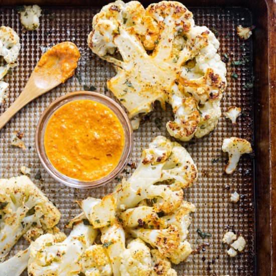Cauliflower Steak with Lentils