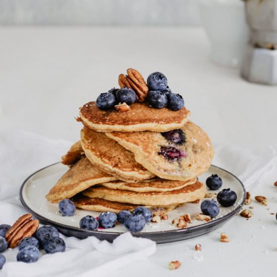 BLUEBERRY PECAN PANCAKES