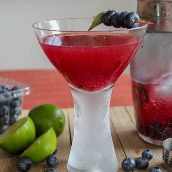 Fresh blueberry mint martini