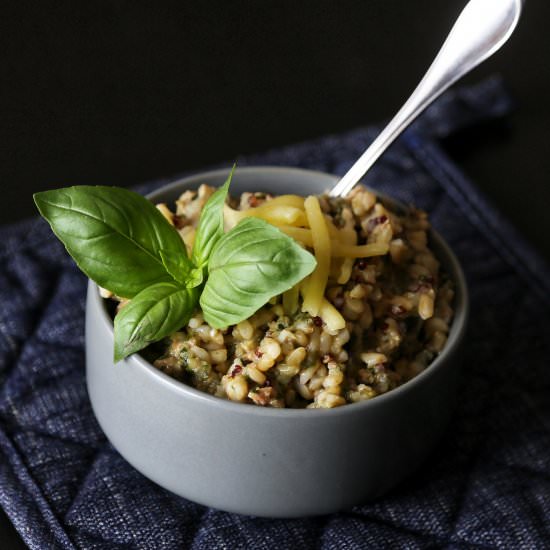Easy spinach and turkey risotto
