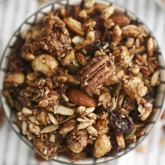 Healthy homemade chocolate granola