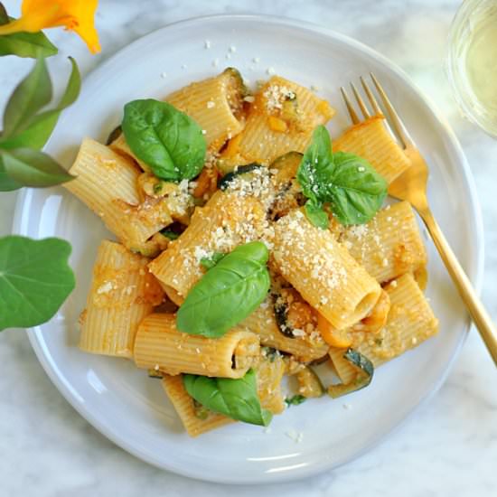 Summer Squash and Basil Pasta