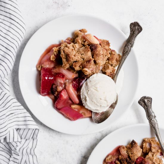 Orange Strawberry Rhubarb Cobbler