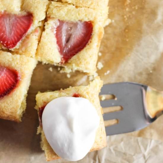 Strawberry Cornmeal Cake