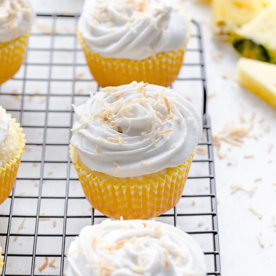 Pineapple Coconut Cupcakes (Vegan)
