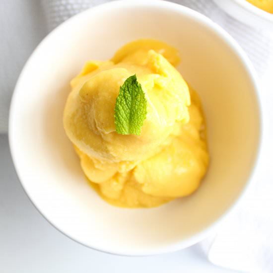 Easy Mango Banana Sorbet
