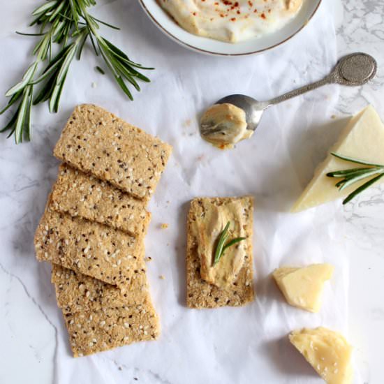 Sesame and chia seed crackers