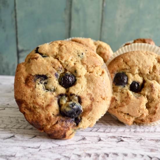 Blueberry Peanut Butter Muffins