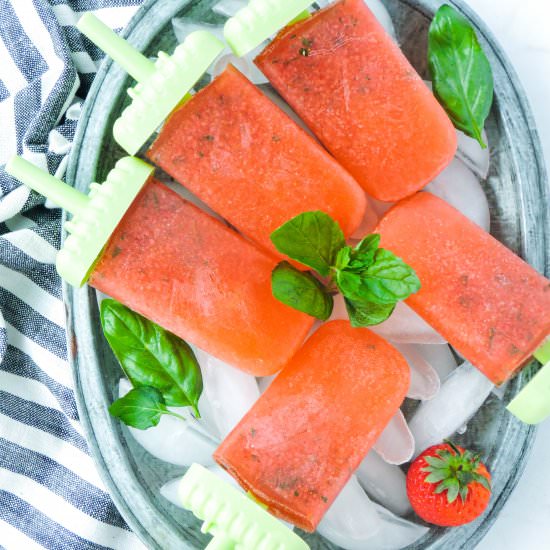 Boozy Strawberry Pops