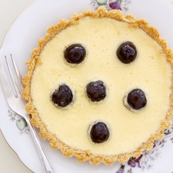 Key Lime Pie with Amrena Cherries
