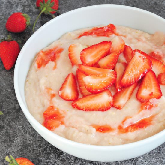 Strawberry millet pudding