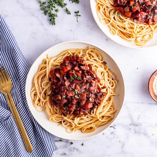 Vegetarian Spaghetti Bolognese