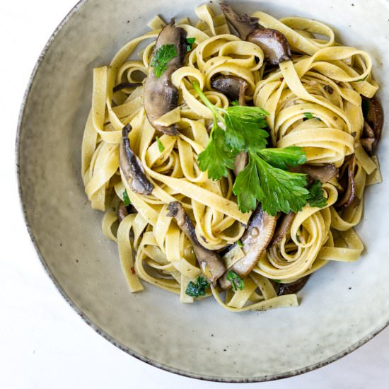 Mushroom Tagliatelle with Olive Oil
