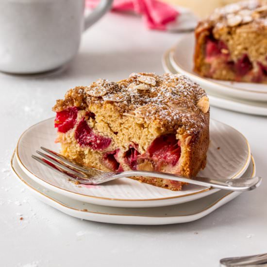 Sour Cream Rhubarb Coffee Cake