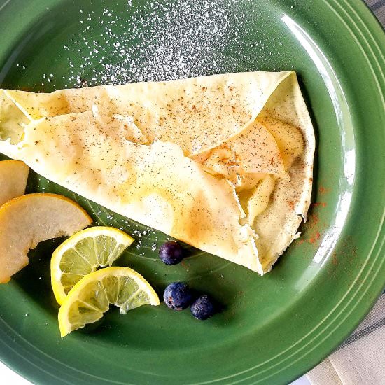 Pear, Brie, and Cinnamon Crepes
