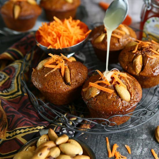 Turmeric Carrot Honey Muffins with