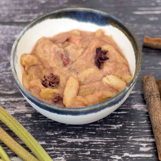 Spiced rhubarb compote