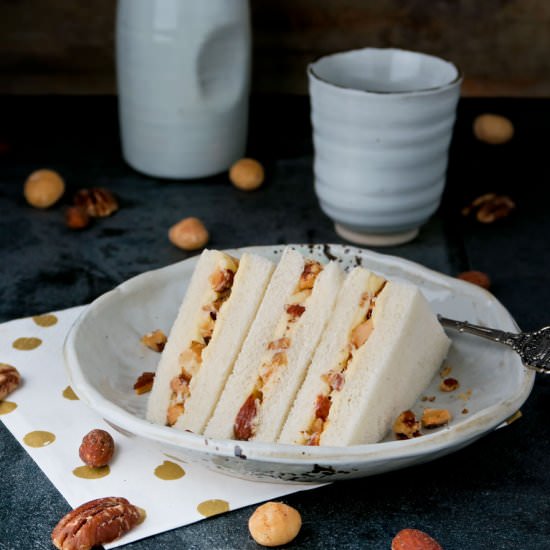 Honey butter and nuts sandwiches